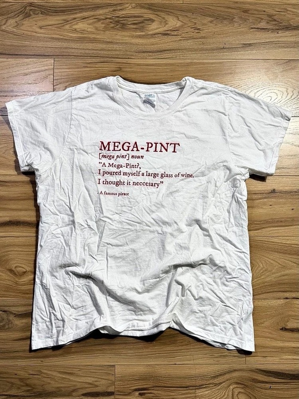Port & Company Mega-Pint Slapperuni Custom T-Shirt White Graphic T-Shirt Medium